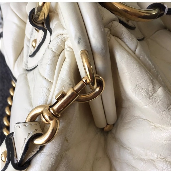 Marc Jacobs white leather bag with gold chain - Picture 5 of 10